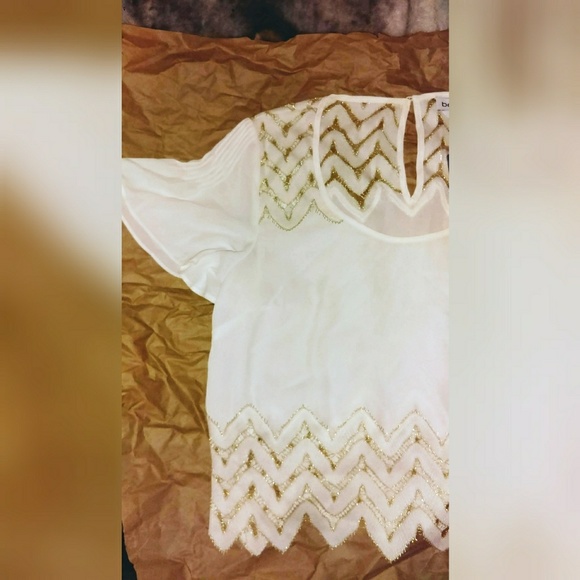 Bebe brand 1/2 Sleeve Chiffon Blouse - Picture 2 of 3